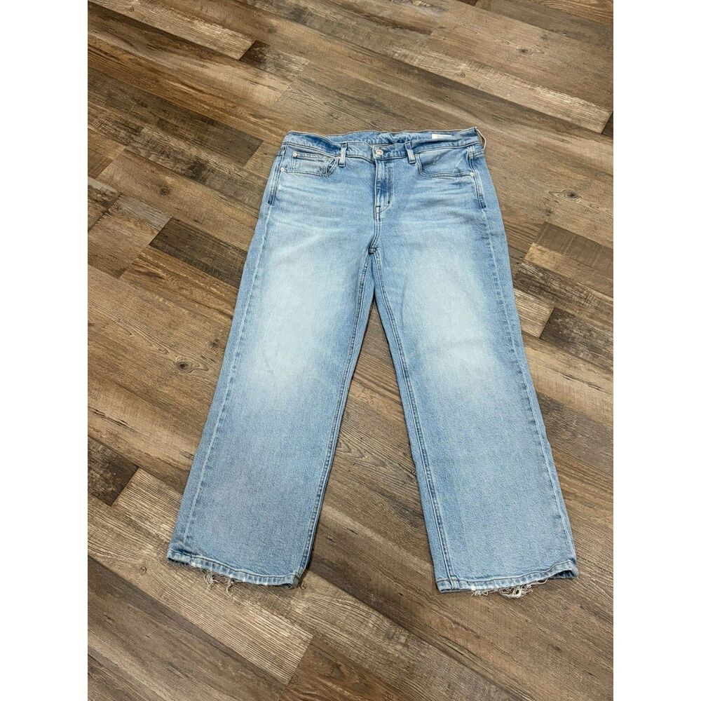 AYR Easy Easy Jeans Size 32 Straight Leg Crop Raw Hem Distressed